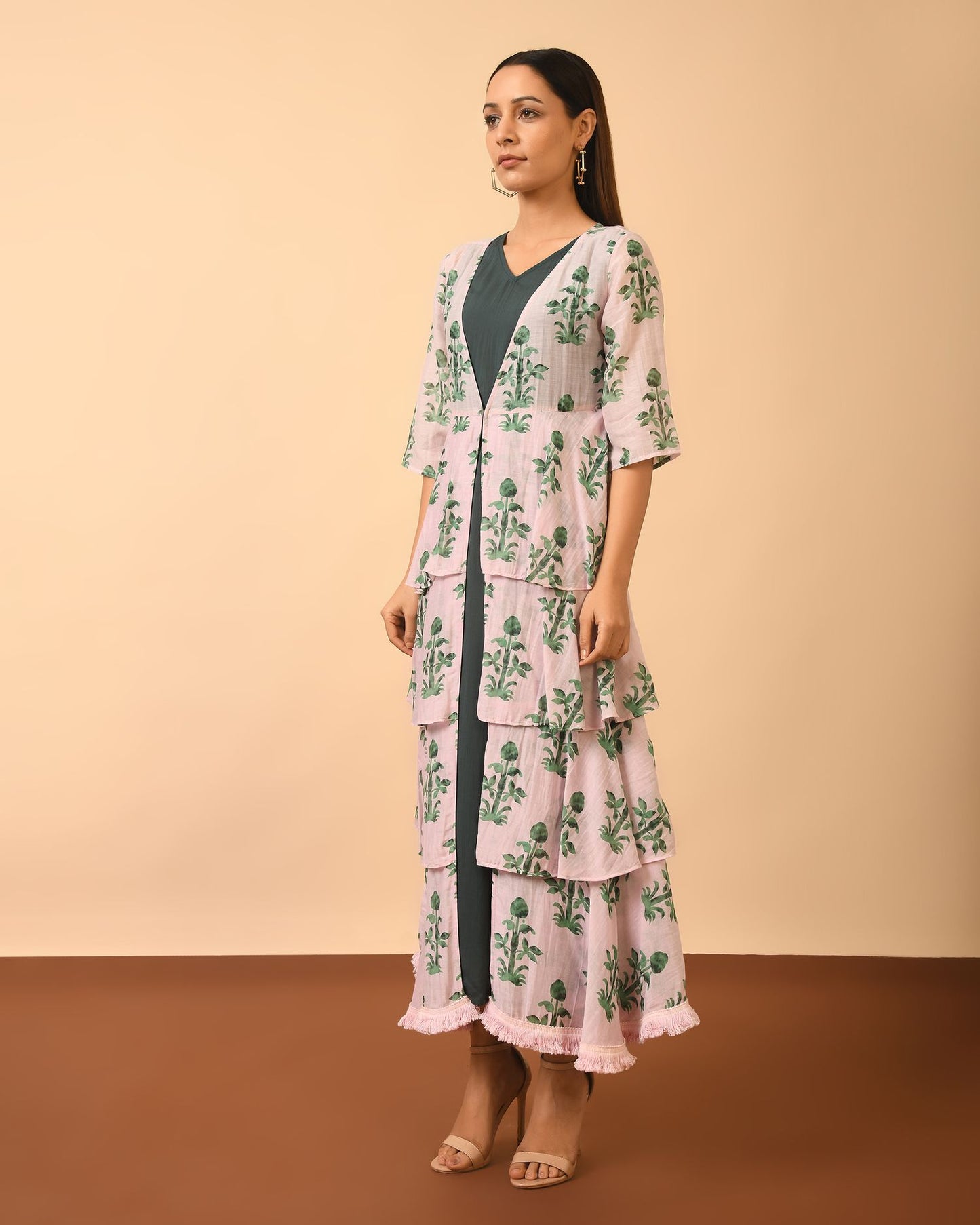 Cotton Silk Layered Dress