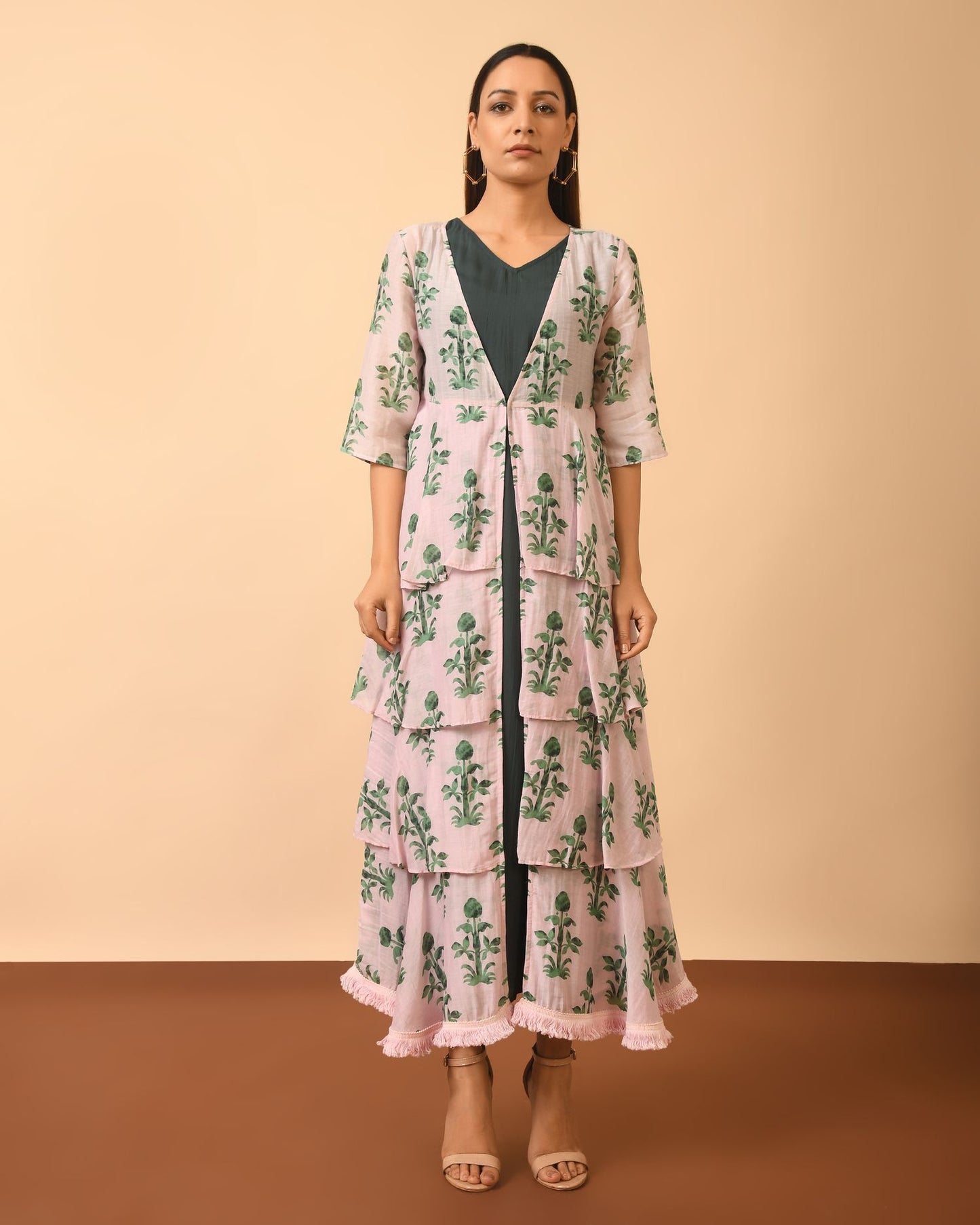 Cotton Silk Layered Dress