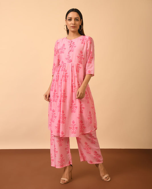 Ladies Cotton Silk Printed Kurta Set
