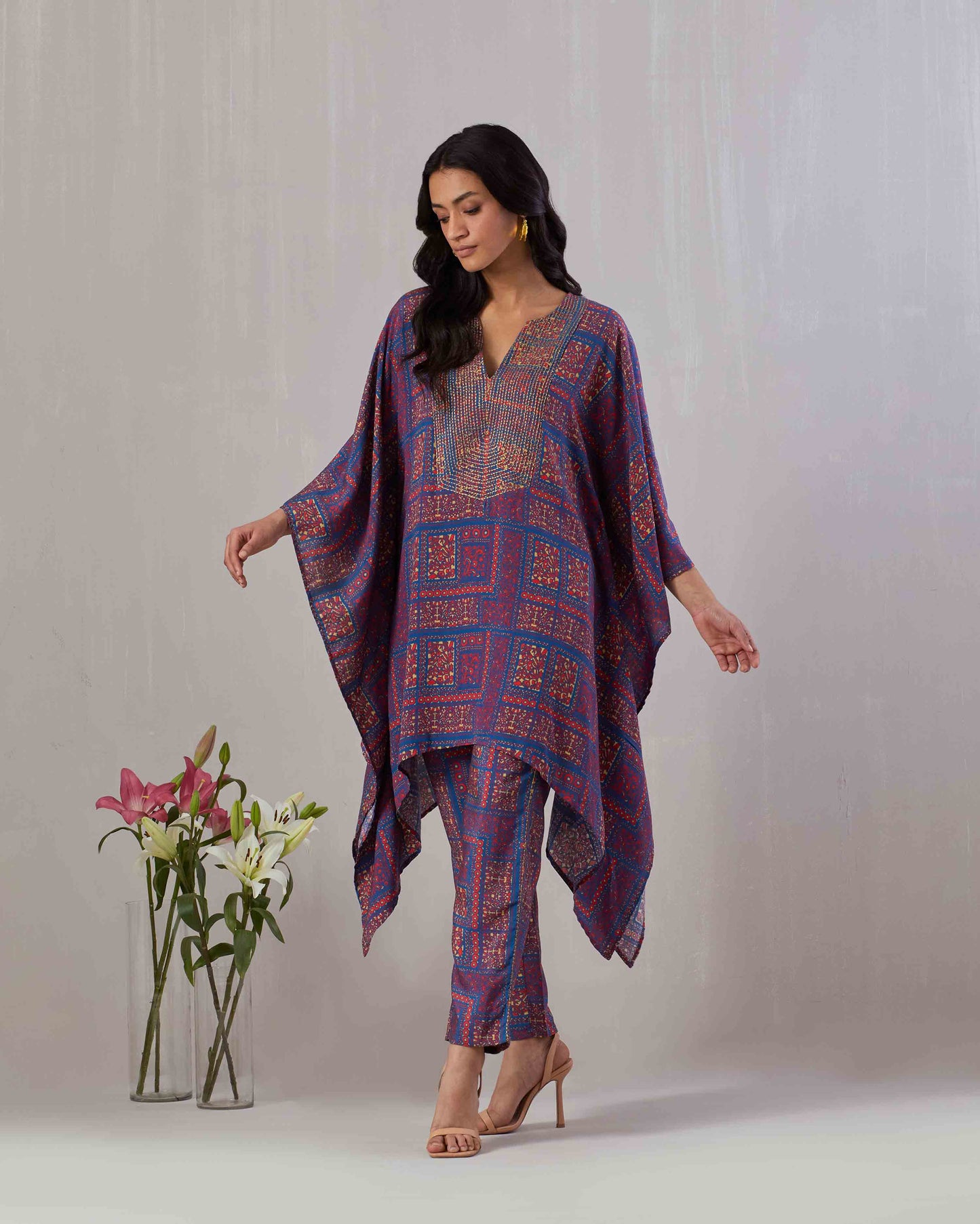 Embroidered Kaftan & Pant set