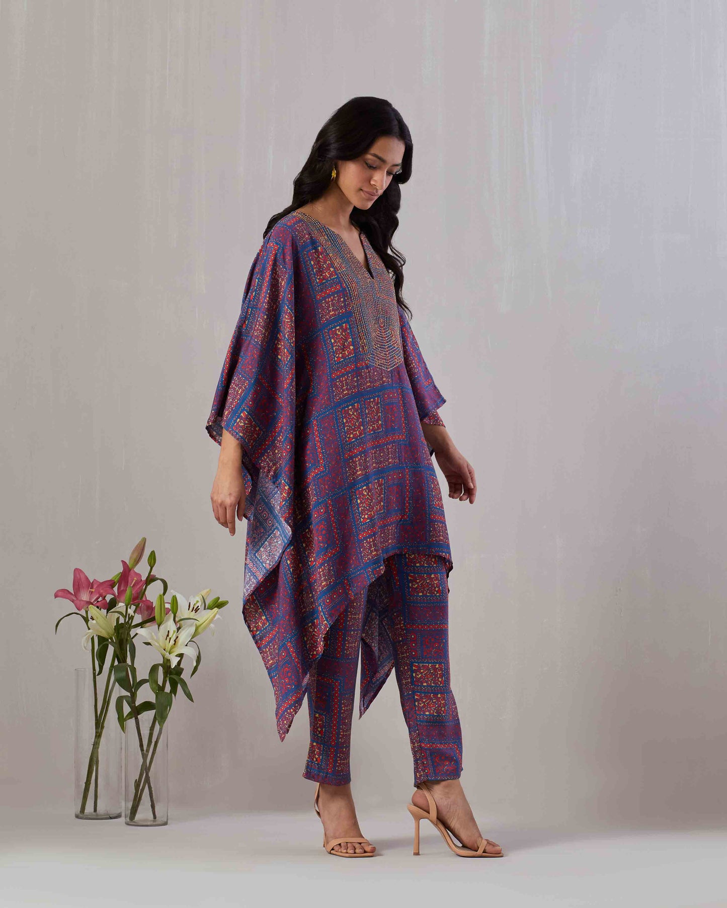 Embroidered Kaftan & Pant set