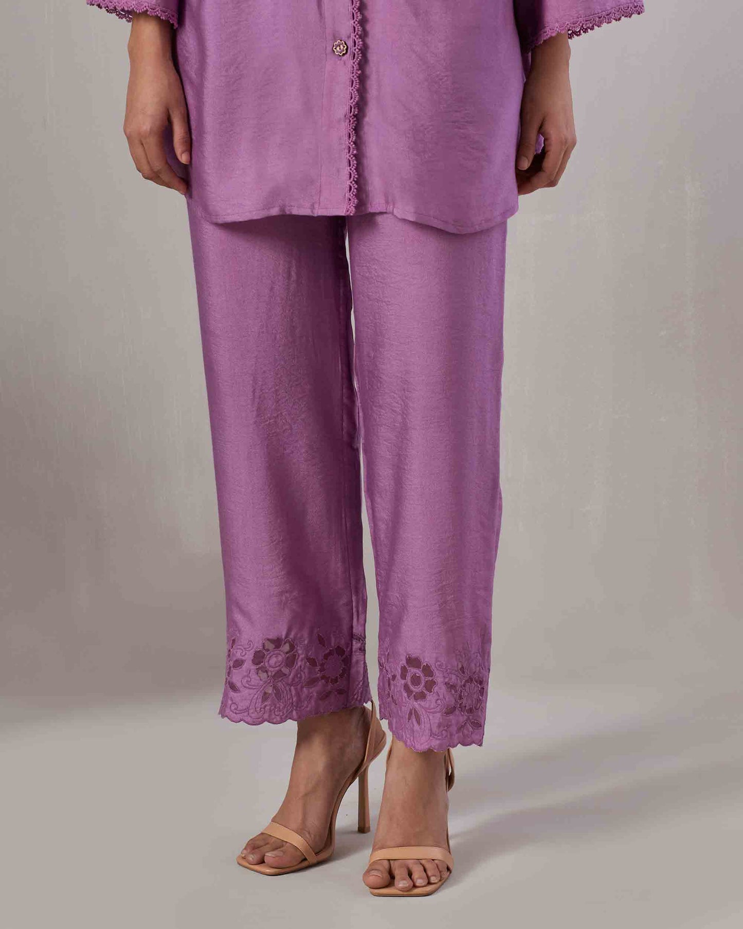 Lavender Embroidered Co-ord set