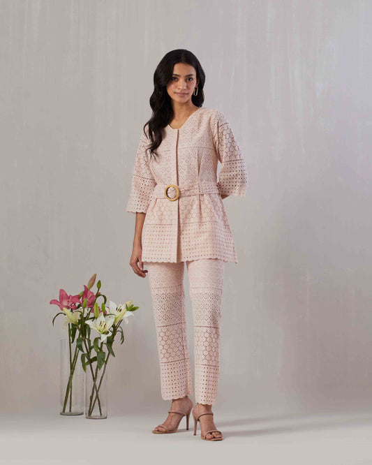 Pink Broderie Anglaise Co-ord set