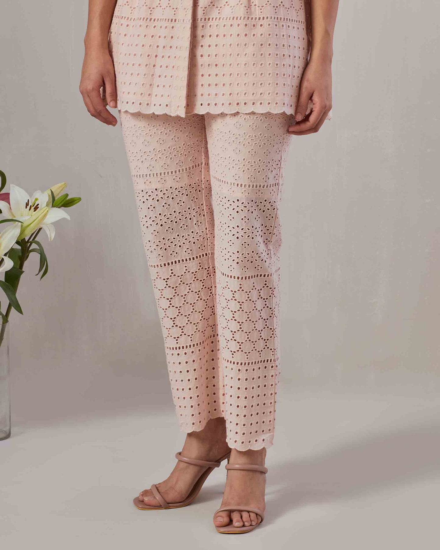 Pink Broderie Anglaise Co-ord set