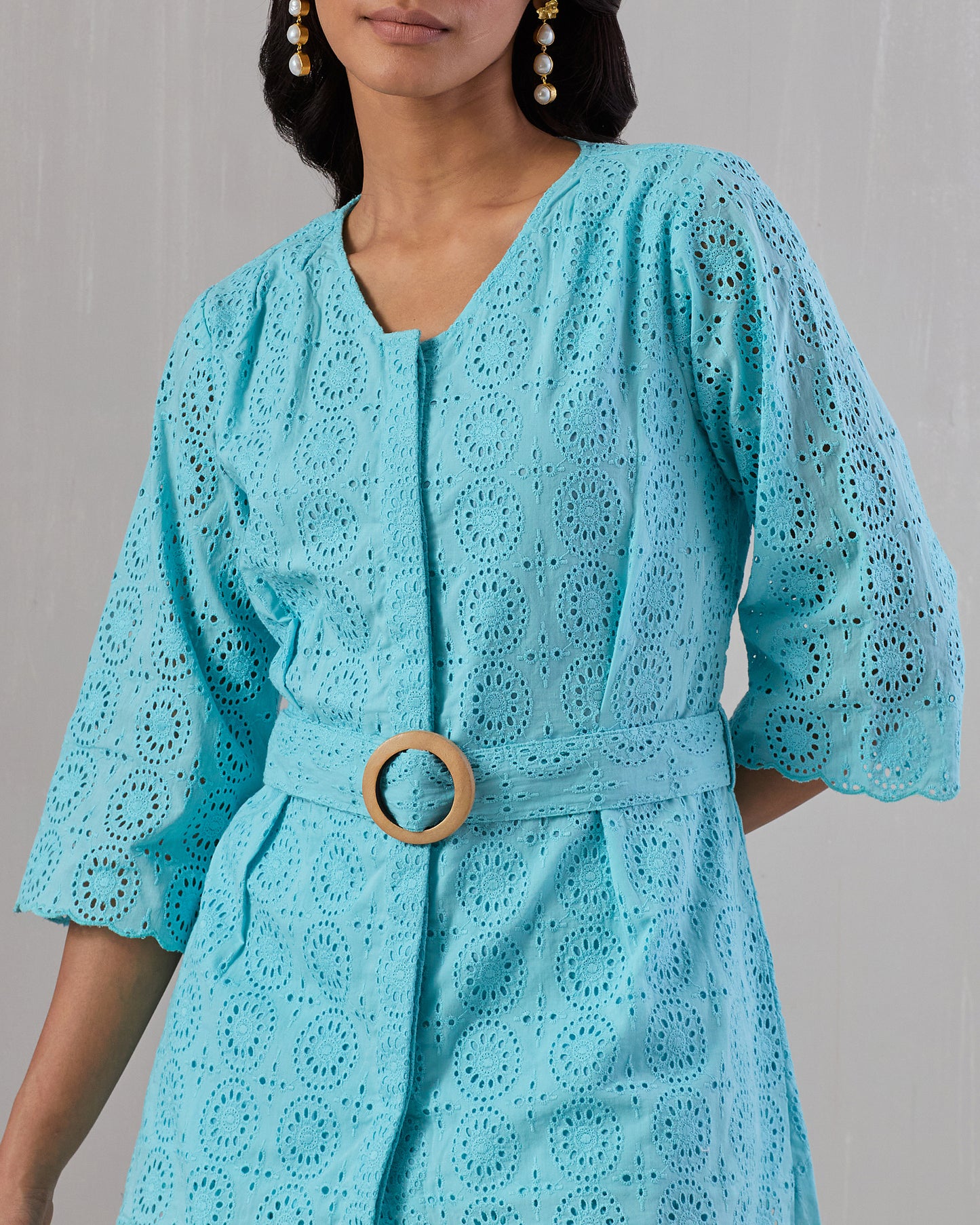 Blue Broderie Anglaise Co-ord set