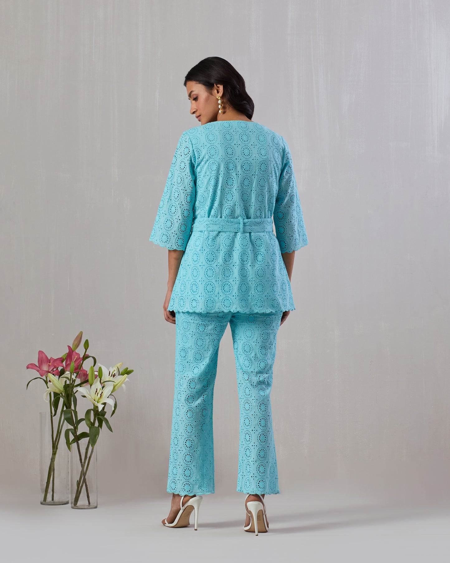 Blue Broderie Anglaise Co-ord set
