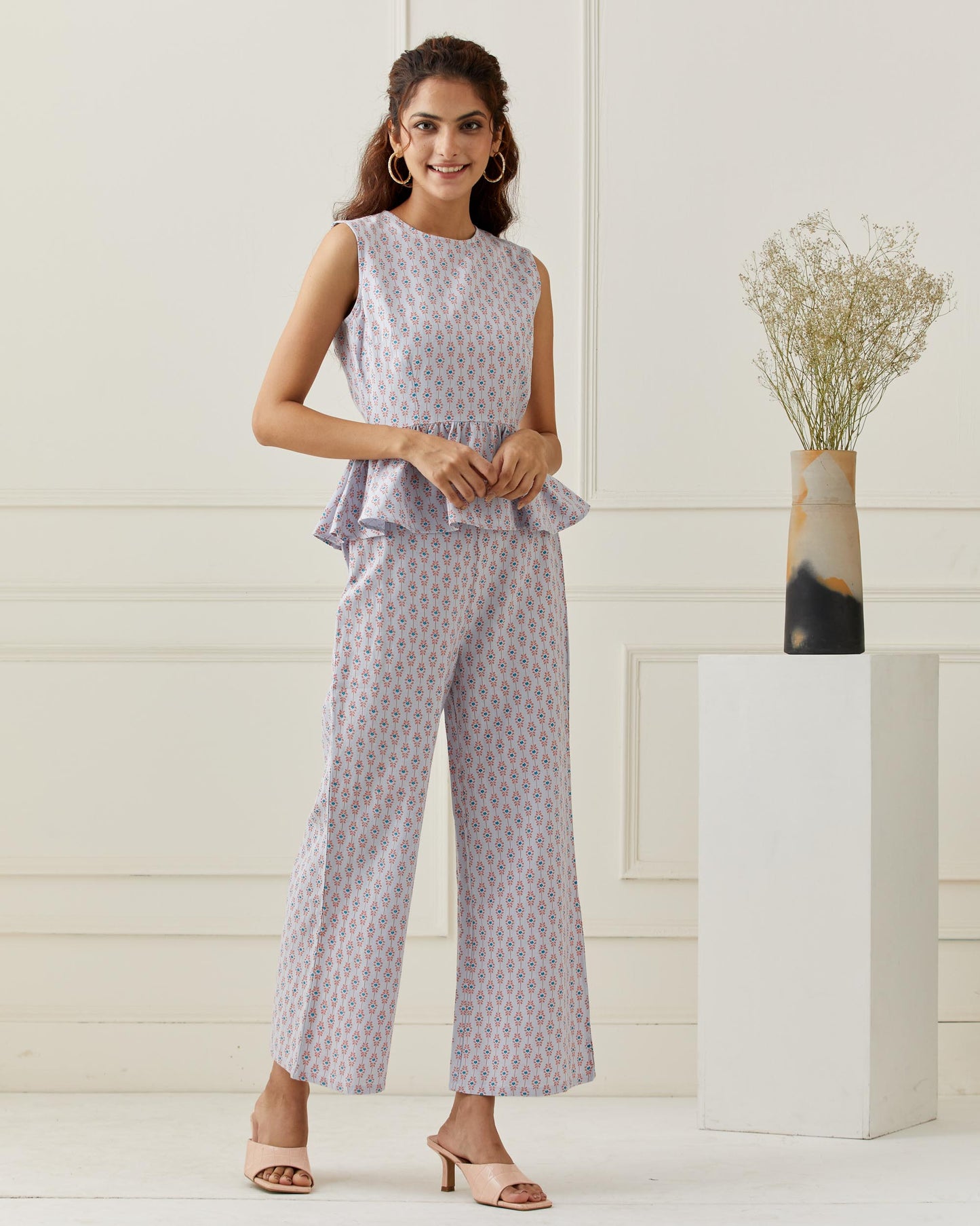 Printed Peplum Co-ord Set