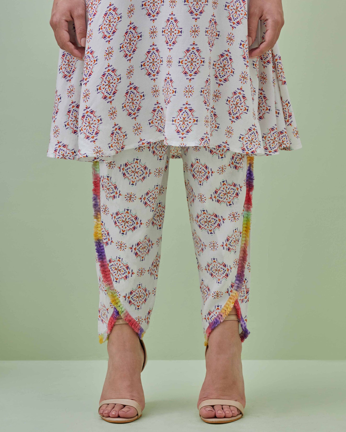 Off White Printed Bohemian Co-ord Set