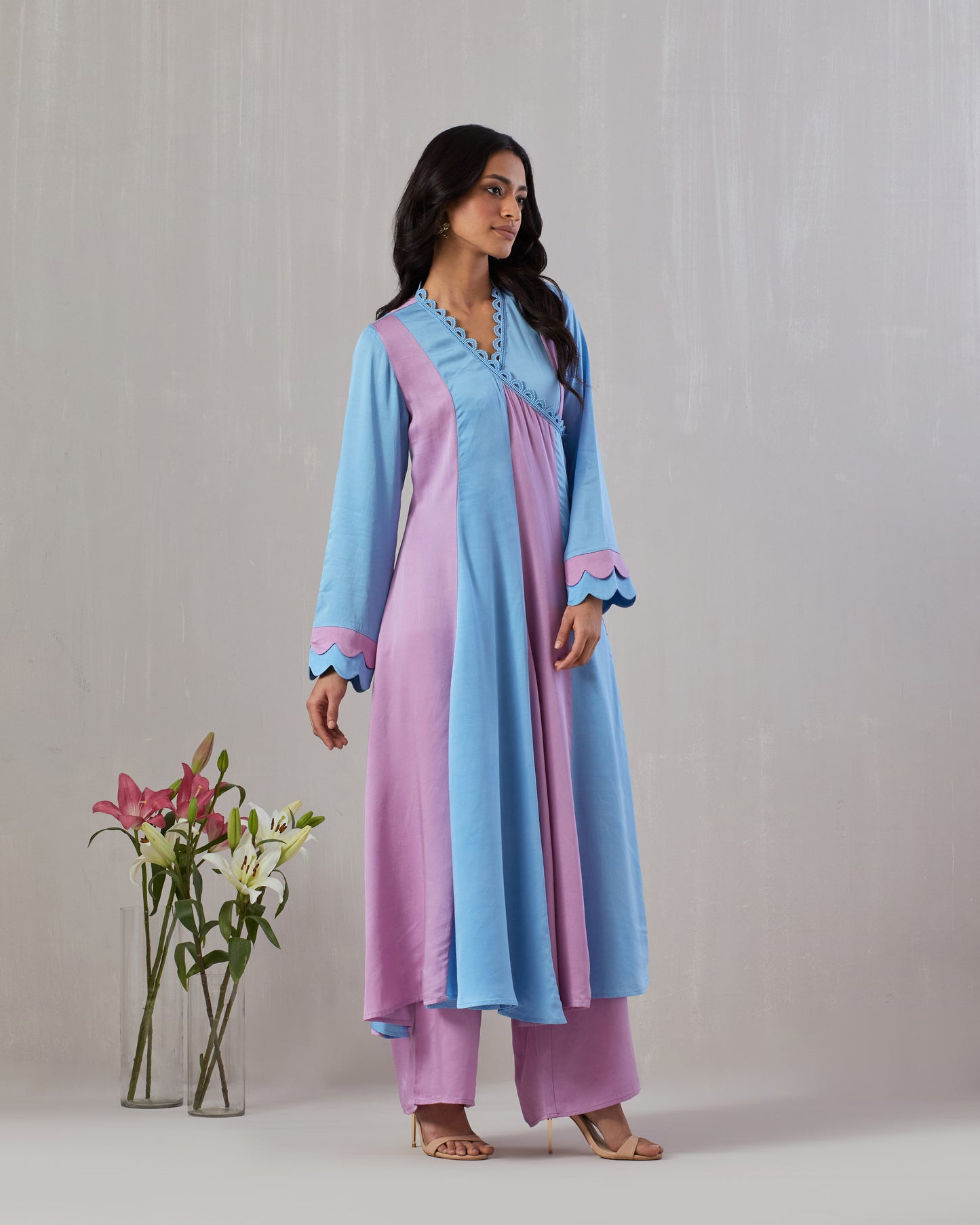 Angrakha style Kurta and Pant set
