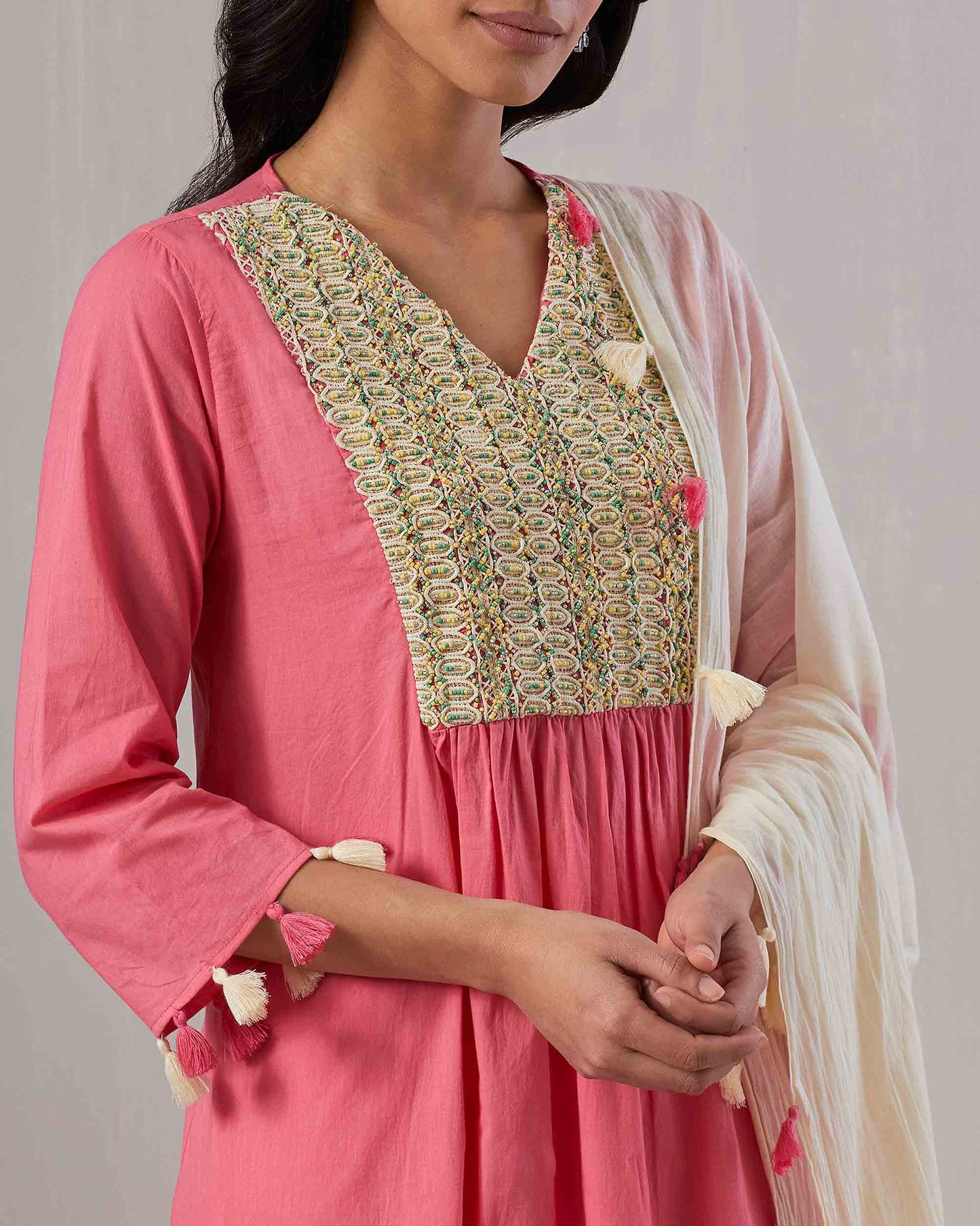 Pink Frolic Embroidered Kurta set