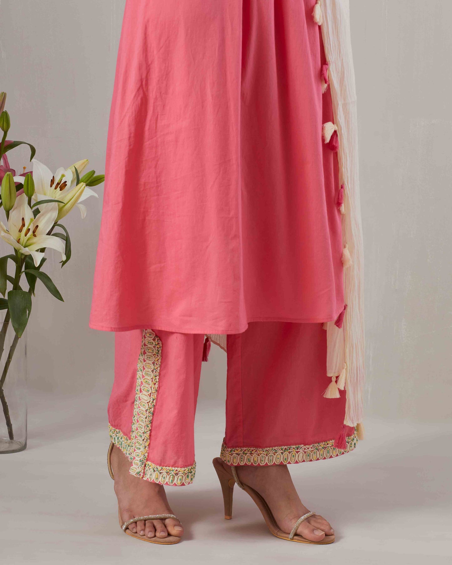 Pink Frolic Embroidered Kurta set