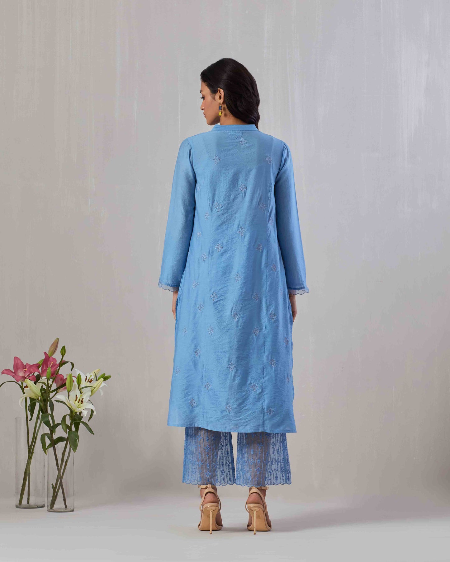 Midnight Blue Embroidered Kurta & Pant set