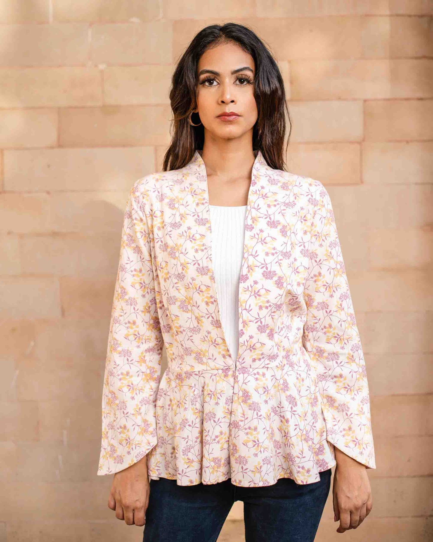 Pink Floral Blazer Jacket