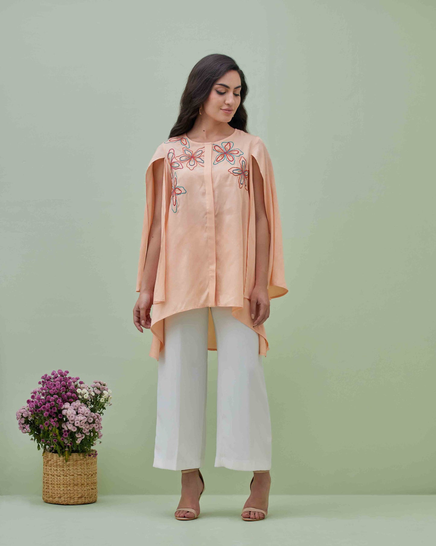 Peach Pink Cape Top
