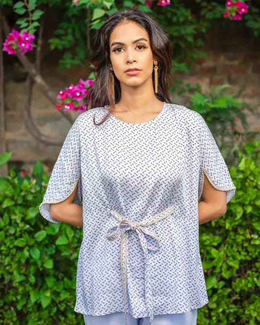 Ditsy Print Kaftan Styled Top