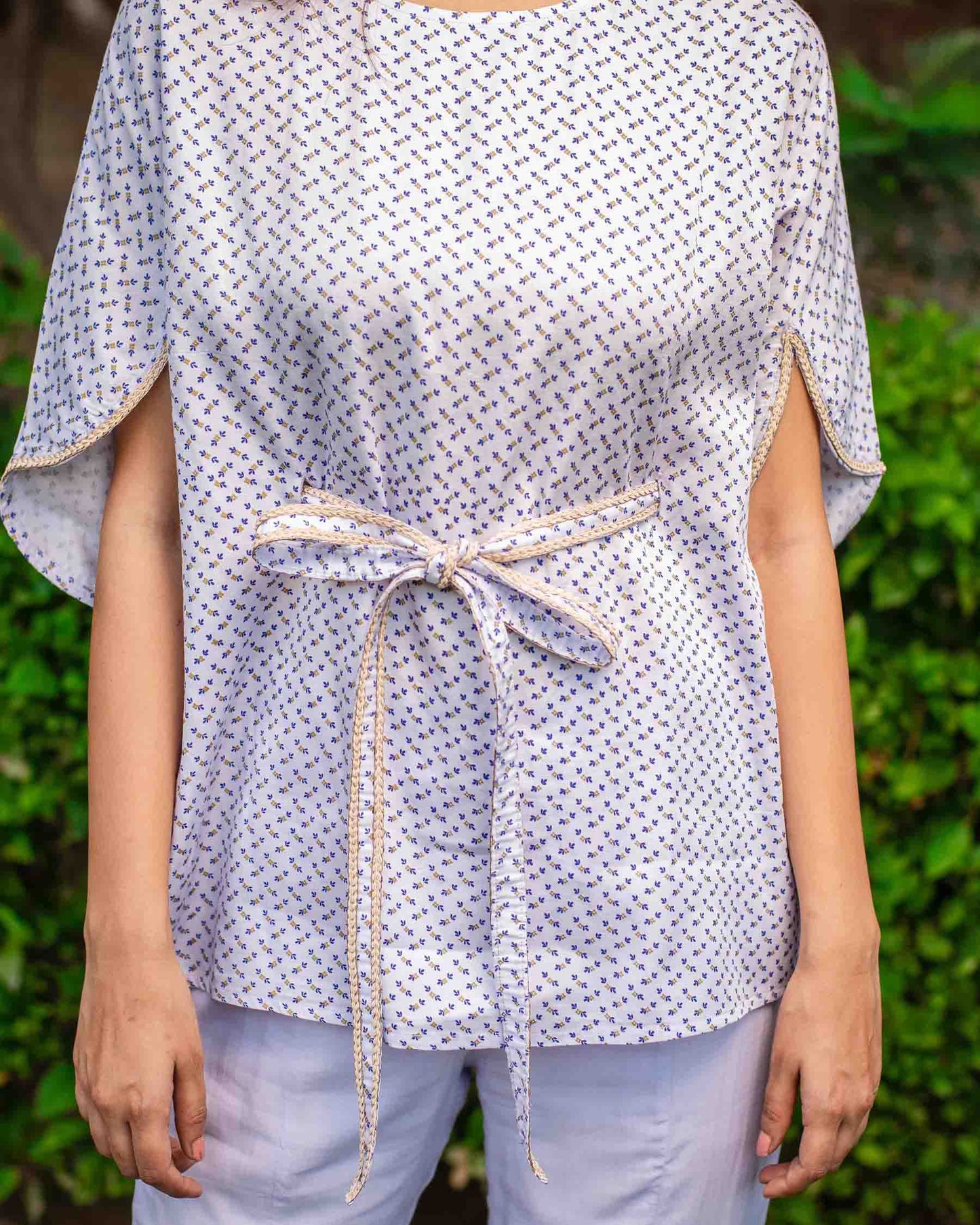 Ditsy Print Kaftan Styled Top