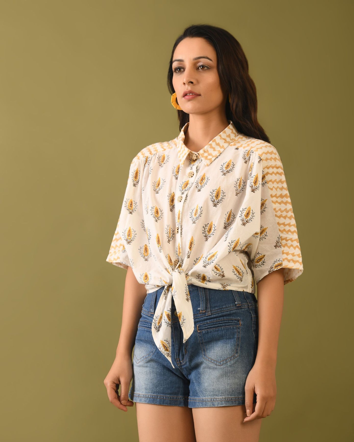 Hand Block Printed Crop Top