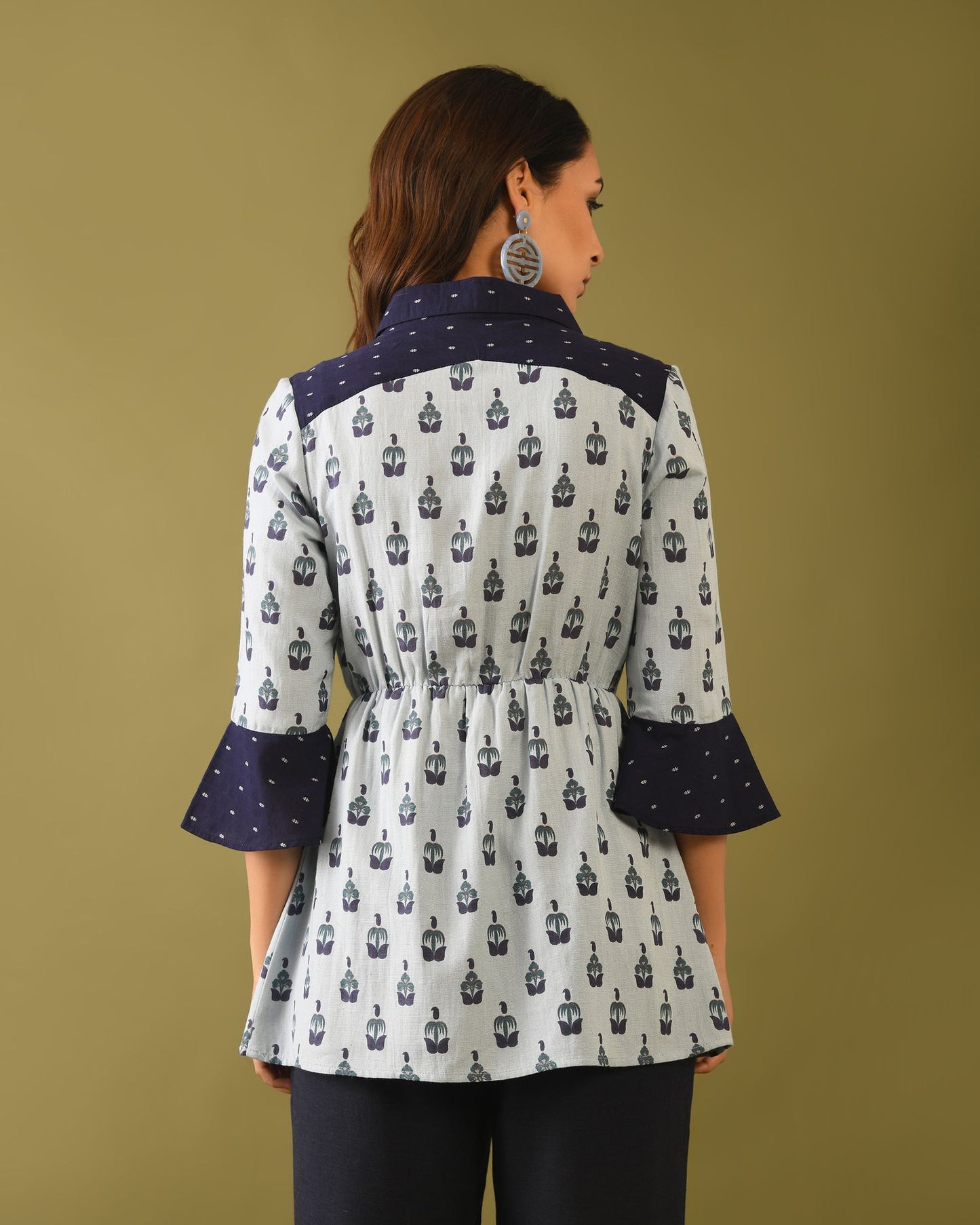 Hand Block Printed Linen Top