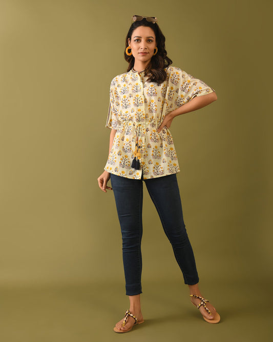 Hand Block Printed Silk Tunic