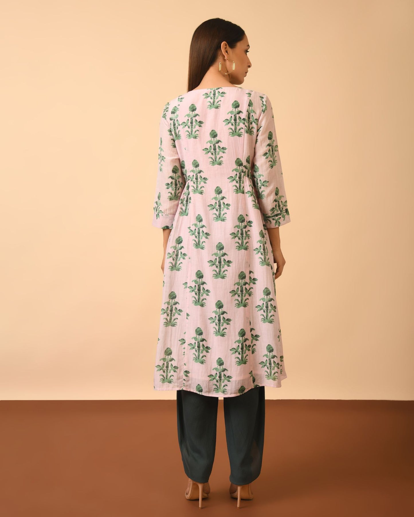 Printed Cotton Silk Kurta and Modal Pant