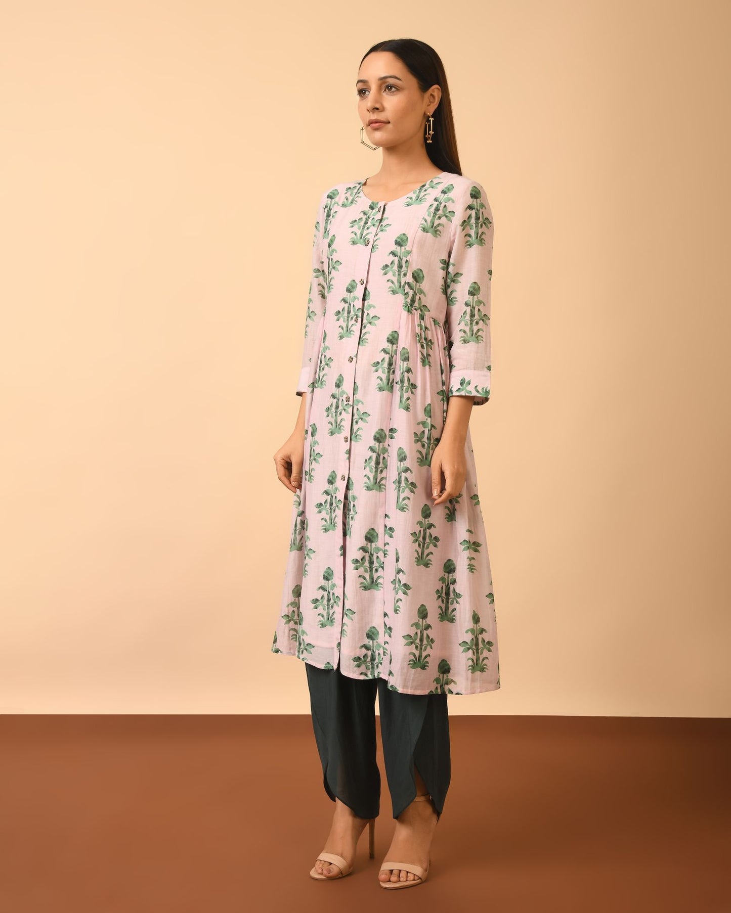 Printed Cotton Silk Kurta and Modal Pant