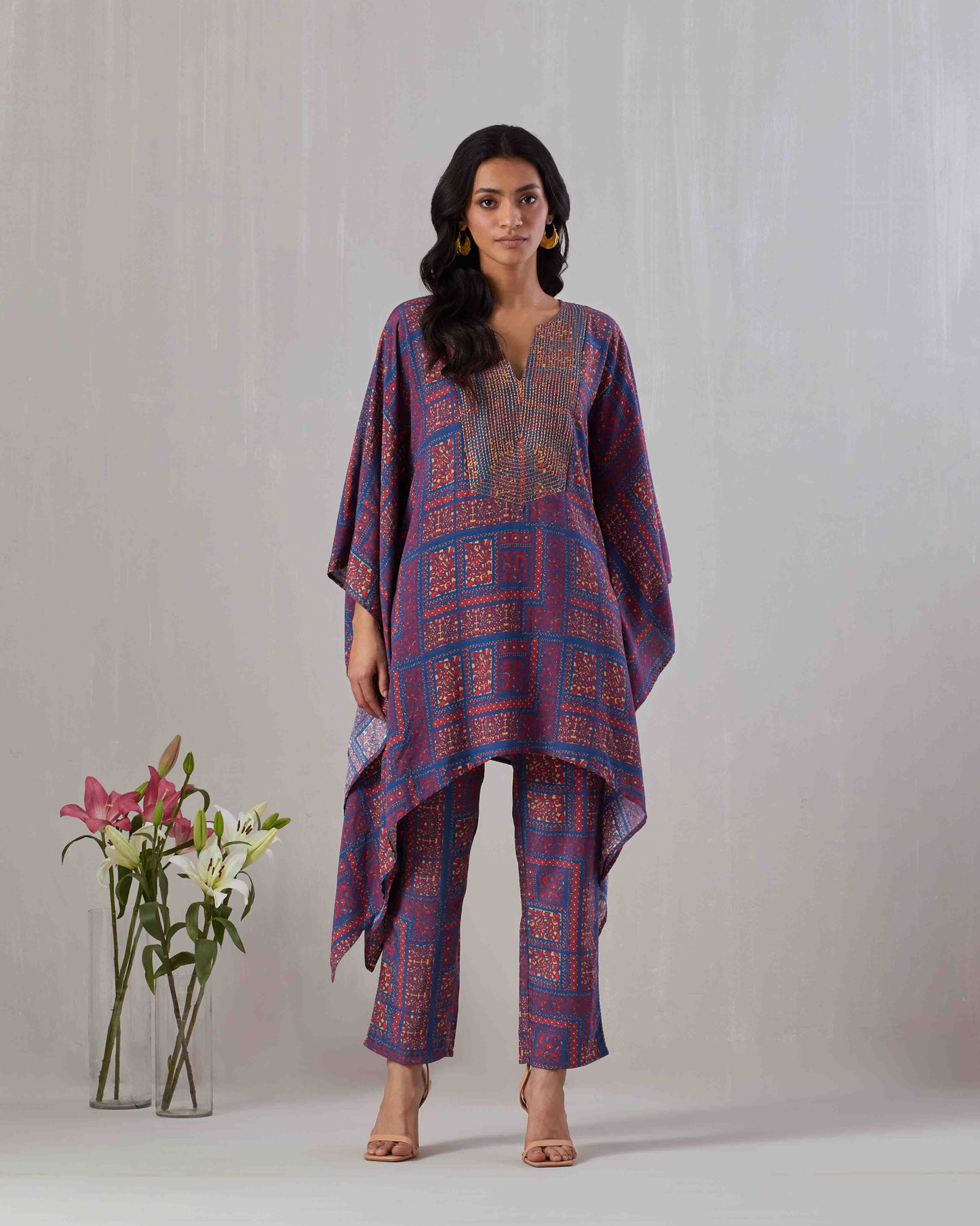 Embroidered Kaftan & Pant set