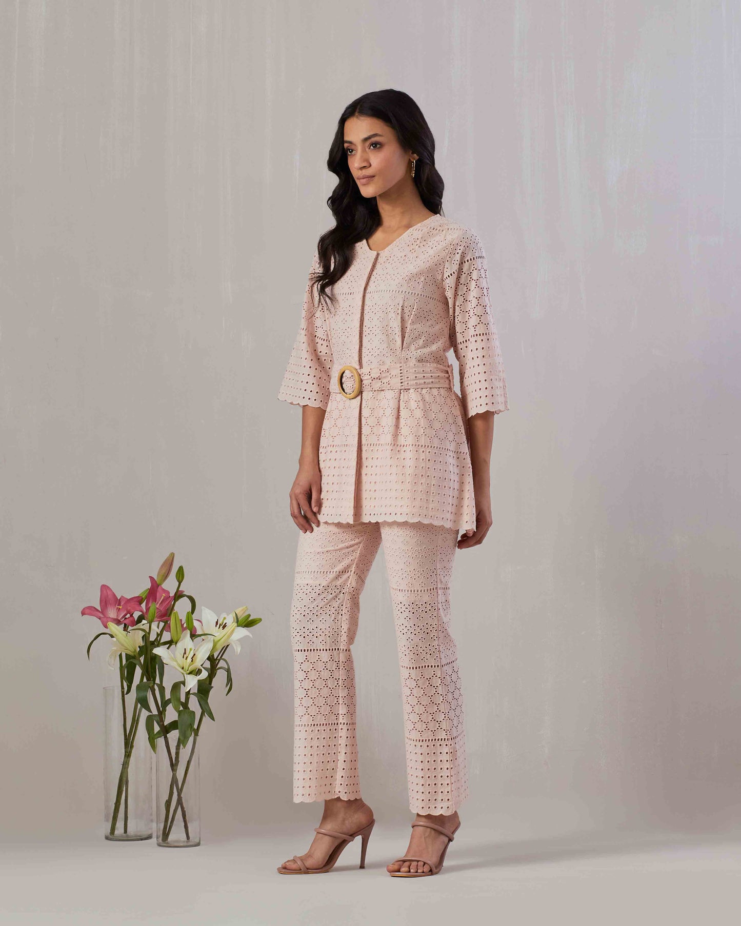 Pink Broderie Anglaise Co-ord set