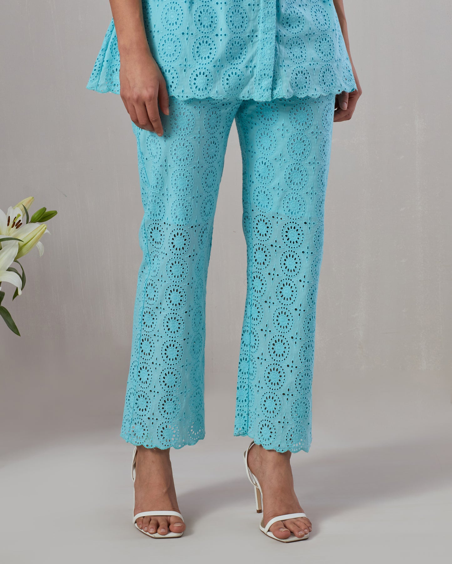 Blue Broderie Anglaise Co-ord set