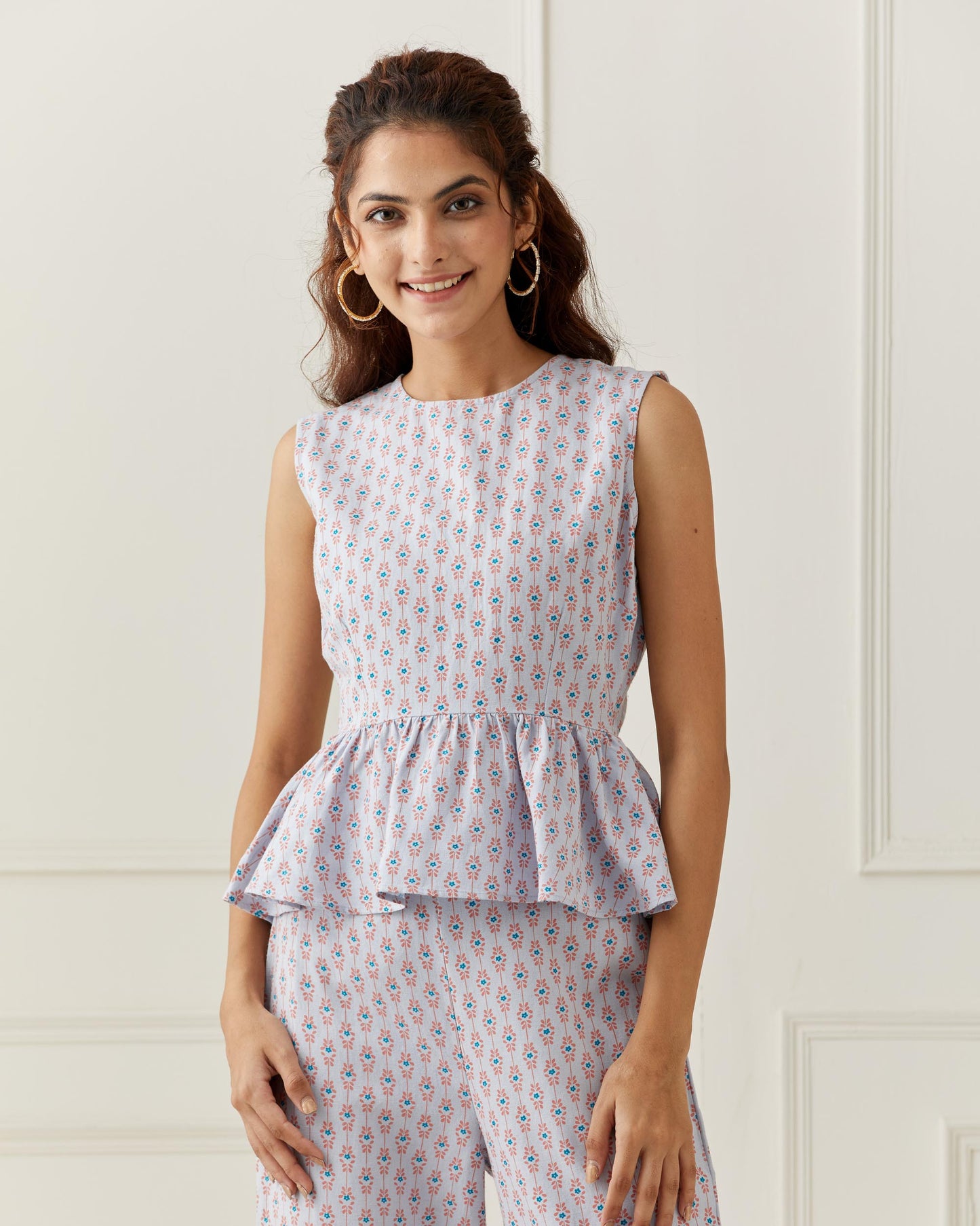 Printed Peplum Co-ord Set