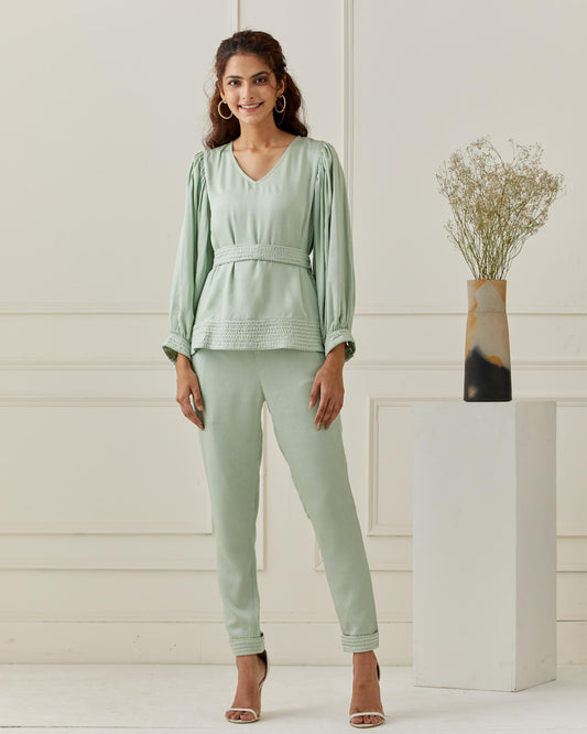 Mint Co-ord Set with Thread Embroidery
