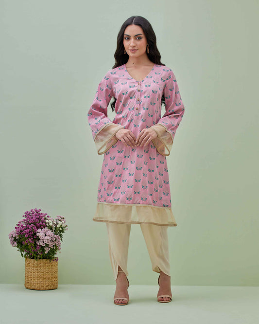 Hand Block Printed Kurta with dhoti pant