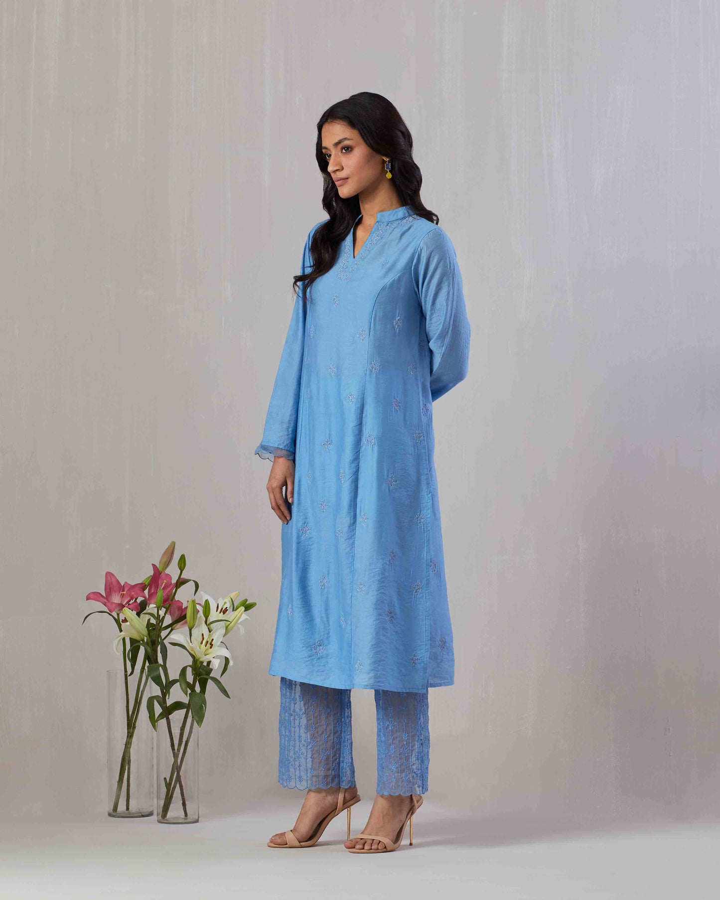 Midnight Blue Embroidered Kurta & Pant set