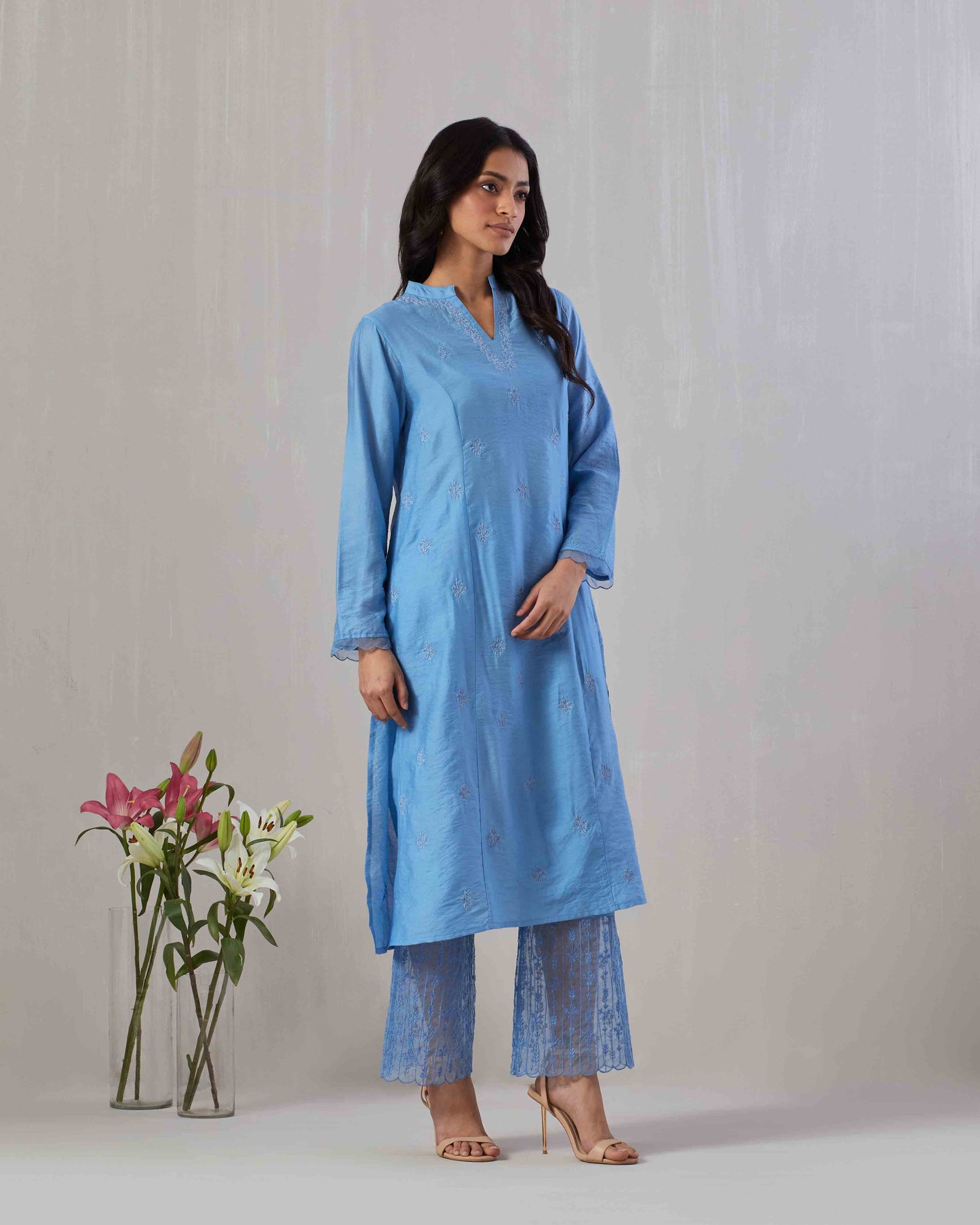 Midnight Blue Embroidered Kurta & Pant set