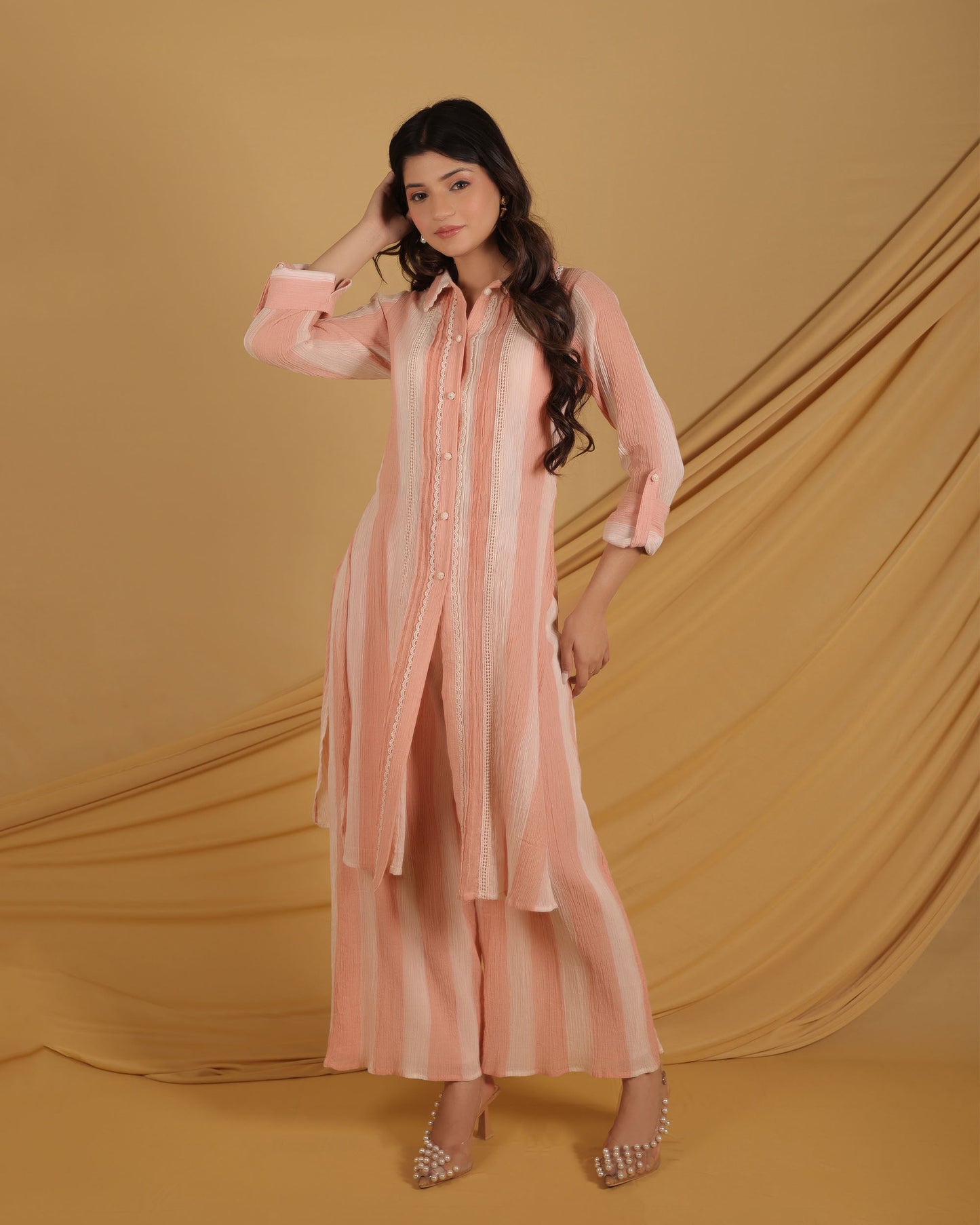 Stripe Sunrise Kurta & Pant Set.