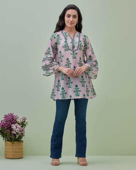 Printed Tunic with Embroidery